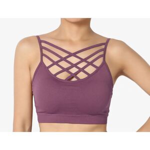 Zenana Women's Plus Lattice Bralette W/ Adjustable Straps & Removable Pads 1X/2X